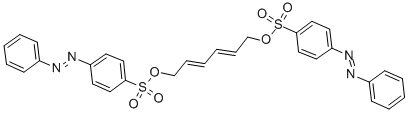 structure of CAS# 78991-75-0, 2,4-Hexadiyne-1,6-diyl Bis(4-Phenylazobenzenesulfonate);1,6-Bis(4-Azobenzenesulfonyloxy)Hexane-2,4-Diyne 2,4-Hexadiynediyl-1,6-Bis(4-Phenylazobenzenesulfonate);2,4-HEXADIYNEDIYL-1,6-BIS(4-PHENYLAZOBENZENESULFONATE);2,4-HEXADIYNE-1,6-DIOL BIS(AZOBENZENE-4-SULFONATE)
