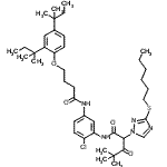 CAS#: 79285-13-5， N-[5-({4-[2,4-Bis(2-methyl-2-butanyl)phenoxy]butanoyl}amino)-2-chlorophenyl]-2-[3-(hexylsulfanyl)-1H-1,2,4-triazol-1-yl]-4,4-dimethyl-3-oxopentanamide