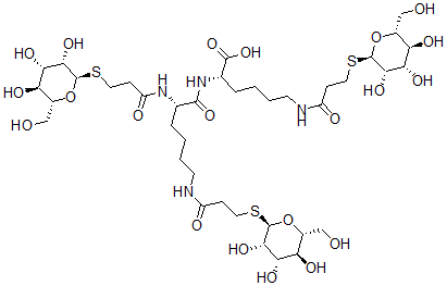 CAS#: 79390-81-1， (2S)-2-[[(2S)-2,6-Bis[3-[(2R,3S,4S,5S,6R)-3,4,5-Trihydroxy-6-(Hydroxymethyl)Oxan-2-Yl]Sulfanylpropanoylamino]Hexanoyl]Amino]-6-[3-[(2R,3S,4S,5S,6R)-3,4,5-Trihydroxy-6-(Hydroxymethyl)Oxan-2-Yl]Sulfanylpropanoylamino]Hexanoic Acid