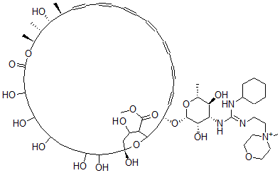 CAS#: 79451-27-7， Methyl (3R,4E,6E,8E,10E,12E,14E,16E,18S,19R,20R,21S,35S)-3-[(2R,3S,4S,5S,6R)-4-[[N-Cyclohexyl-N'-[2-(4-Methylmorpholin-4-Ium-4-Yl)Ethyl]Carbamimidoyl]Amino]-3,5-Dihydroxy-6-Methyloxan-2-Yl]Oxy-19,25,27,29,32,33,35,37-Octahydroxy-18,20,21-Trimethyl-23-Oxo-22,39-Dioxabicyclo[33.3.1]Nonatriaconta-4,6,8,10,12,14,16-Heptaene-38-Carboxylate