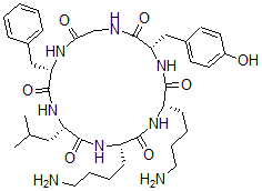 CAS#: 79525-56-7， (3S,6S,9S,12S,15S)-6,9-Bis(4-Aminobutyl)-3-[(4-Hydroxyphenyl)Methyl]-12-(2-Methylpropyl)-15-(Phenylmethyl)-1,4,7,10,13,16-Hexazacyclooctadecane-2,5,8,11,14,17-Hexone