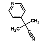 structure of CAS# 79757-31-6, 2-Methyl-2-(4-pyridinyl)propanenitrile;2-methyl-2-(4-pyridyl)propanenitrile;2-Methyl-2-(4-pyridyl)propionitrile;2-methyl-2-pyridin-4-ylpropanenitrile