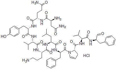 CAS#: 79774-98-4， (2S)-N-[(2S)-1-[[(2S)-1-[[(2S)-5-Amino-1-[[(2S)-4-Methyl-1-[[(2R)-1-[(2S)-2-[[(2S)-3-Methyl-1-Oxo-1-[[(2R)-1-Oxo-3-Phenylpropan-2-Yl]Amino]Butan-2-Yl]Carbamoyl]-2,3-Dihydropyrrol-1-Yl]-1-Oxo-3-Phenylpropan-2-Yl]Amino]-1-Oxopentan-2-Yl]Amino]-1-Oxopentan-2-Yl]Amino]-3-Methyl-1-Oxobutan-2-Yl]Amino]-3-(4-Hydroxyphenyl)-1-Oxopropan-2-Yl]-2-[[(2S)-2,4-Diamino-4-Oxobutanoyl]Amino]Pentanediamide Hydrochloride