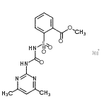 CAS#: 79793-02-5， 2-[[[[(4,6-dimethyl-2-pyrimidinyl)amino]carbonyl]amino]sulfonyl]-Benzoic acid methyl ester sodium salt (1:1)