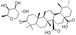 CAS#: 79982-61-9， (3beta)-3-((6-Deoxy-alpha-L-galactopyranosyl)oxy)-Urs-12-ene-27,28-dioic acid