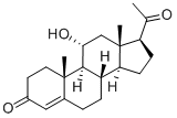 structure of CAS# 80-75-1, 11alpha-Hydroxyprogesterone;(8S,9S,10R,11R,13S,14S)-17-Ethanoyl-11-Hydroxy-10,13-Dimethyl-1,2,6,7,8,9,11,12,14,15,16,17-Dodecahydrocyclopenta[A]Phenanthren-3-One;11Alpha-Hydroxyprogesterone;C03747