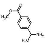 structure of CAS# 80051-07-6, methyl 4-(1-aminoethyl)benzoate;(R)-Methyl 4-(1-aminoethyl)benzoate;4-[(1S)-1-Aminoethyl]benzoic acid methyl ester;methyl-4-(1-aminoethyl)benzoate