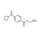 structure of CAS# 801303-28-6, Ethyl 4-(cyclobutylcarbonyl)benzoate;4-Carboethoxyphenyl cyclobutyl ketone;MFCD03841256