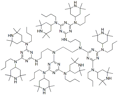 CAS#: 80387-98-0， N,N'''-1,2-Ethanediylbis[N-[3-[[4,6-Bis[Butyl(2,2,6,6-Tetramethyl-4-Piperidinyl)Amino]-1,3,5-Triazin-2-Yl]Amino]Propyl]-N,N''-Dibutyl-N,N''-Bis(2,2,6,6-Tetramethyl-4-Piperidinyl)-1,3,5-Triazine-2,4,6-Triamine