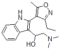 structure of CAS# 80565-58-8, alpha-(Dimethylaminomethyl)-2-(3-ethyl-5-methyl-4-isoxazolyl)-1H-indole-3-methanol;2-Dimethylamino-1-[2-(3-Ethyl-5-Methyl-Isoxazol-4-Yl)-1H-Indol-3-Yl]Ethanol;2-Dimethylamino-1-[2-(3-Ethyl-5-Methyl-4-Isoxazolyl)-1H-Indol-3-Yl]Ethanol;St5446693