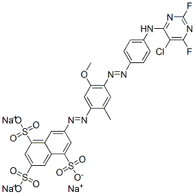 CAS#: 80573-11-1， Trisodium 7-[[4-[[4-[(5-Chloro-2,6-Difluoro-4-Pyrimidinyl)Amino]Phenyl]Azo]-5-Methoxy-2-Methylphenyl]Azo]Naphthalene-1,3,5-Trisulphonate