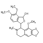 CAS#: 80666-03-1， 6,7-Dimethoxy-3-(4-methoxy-6-methyl-5,6,7,8-tetrahydro[1,3]dioxolo[4,5-g]isoquinolin-5-yl)-1,3-dihydro-2-benzofuran-1-ol