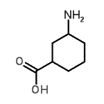 structure of CAS# 81131-39-7, 3-Aminocyclohexanecarboxylic acid;(1R,3S)-3-Aminocyclohexanecarboxylic acid;(1S,3R)-3-aminocyclohexanecarboxylic acid;1-Amino-3-carboxycyclohexane