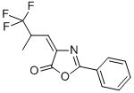 structure of CAS# 81619-00-3, 2-Phenyl-4-[2-(Trifluoromethyl)Propylidene]-5(4H)-Oxazolone;2-Phenyl-4-(2-Methyl-3,3,3-Trifluoropropylidene)-1,3-Oxazol-5(4H)-One;2-Phenyl-4-[2-(Trifluoromethyl)Propylidene]-1,3-Oxazol-5(4H)-One;2-PHENYL-4-[2-(TRIFLUOROMETHYL)PROPYLIDENE]-5(4H)-OXAZOLONE