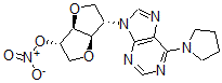 CAS#: 81621-23-0， 1,4:3,6-Dianhydro-2-deoxy-2-(6-(1-pyrrolidinyl)-9H-purin-9-yl)-L-iditol 5-nitrate