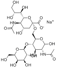 structure of CAS# 81693-22-3, 3'-N-Acetylneuraminyl-N-Acetyllactosamine Sodium Salt;3Μ-Sialyl-N-Acetyllactosamine,  3Μ-SLN,  Α-Neunac-(2-3)-Β-D-Gal-(1-4)-D-Glcnac;3'-N-ACETYLNEURAMINYL-N-ACETYLLACTOSAMINE SODIUM SALT;3'-N-ACETYLNEURAMINYL-N-ACETYLL-ACTOSAMI NE SODIUM