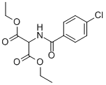 structure of CAS# 81918-01-6, Diethyl 2-[4-(Chlorobenzoyl)Amino]Malonate;DIETHYL 4-CHLOROBENZAMIDOMALONATE[REBAMIPIDE INTERMEDIATE];[(4-Chlorobenzoyl)-Amino]-Propanedioic Acid Diethyl Ester;Diethyl 2-[4-(Chlorobenzoyl)Amino]Malonate