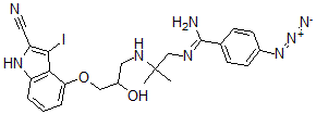 CAS#: 82137-66-4， 4-Azido-N'-[2-[[3-[(2-cyano-3-iodo-1H-indol-4-yl)oxy]-2-hydroxypropyl]amino]-2-methylpropyl]benzamidine