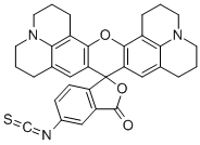 structure of CAS# 82344-98-7, X-RITC;Substituted  Rhodamine  Isothiocyanate  Pure;5(6)-Carboxy-X-Rhodamine Isothiocyanate;X-RHODAMINE-5-(AND-6)-ISOTHIOCYANATE