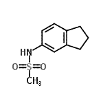 structure of CAS# 82471-86-1, N-(2,3-Dihydro-1H-inden-5-yl)methanesulfonamide;indan-5-yl(methylsulfonyl)amine;MFCD05108100;N-(2,3-dihydro-1H-inden-5-yl)methanesulfonamide