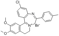 CAS#: 82808-81-9， 9,10-Dihydro-3-Chloro-12,1 3-Dimethoxy-6-(p-Tolyl)-7H-Isoquino(2,1-D)(1,4)Benzodiazepin-8-Ium Bromide