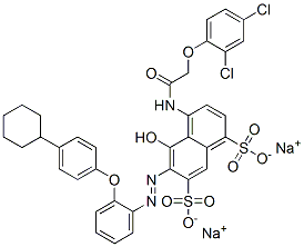 CAS#: 83027-51-4， Disodium 6-[[2-(4-Cyclohexylphenoxy)Phenyl]Azo]-4-[[(2,4-Dichlorophenoxy)Acetyl]Amino]-5-Hydroxynaphthalene-1,7-Disulphonate