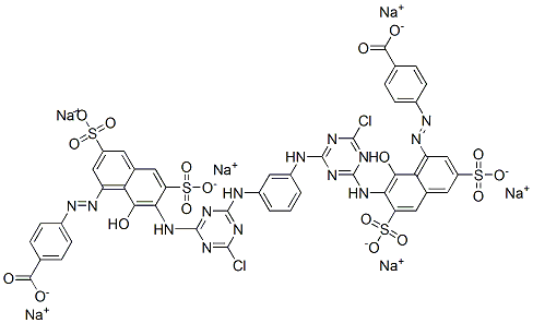 CAS#: 83137-16-0， Hexasodium 4,4'-[3-Phenylenebis[Imino(6-Chloro-1,3,5-Triazine-2,4-Diyl)Imino(8-Hydroxy-3,6-Disulphonato-1,7-Naphthylene)Azo]]Dibenzoate