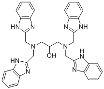 structure of CAS# 83144-89-2, N,N,N',N'-Tetrakis(2-Benzimidazolylmethyl)-1,3-Diaminopropan-2-Ol;N,N,N',N'-Tetrakis(2-Benzimidazolylmethyl)-2-Hydroxy-1,3-Propanediaminen,N,N',N'-Tetrakis[(2-Benzimidazolyl)Methyl]-2-Hydroxy-1,3-Diaminopropane;N,N,N',N'-TETRAKIS[(2-BENZIMIDAZOLYL)METHYL]-2-HYDROXY-1,3-DIAMINOPROPANE;N,N,N',N'-TETRAKIS(2-BENZIMIDAZOLYLMETHYL)-2-HYDROXY-1,3-PROPANEDIAMINE