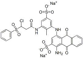 CAS 登录号：83399-72-8， 1-氨基-4-[[3-[[3-氯-1-氧代-3-(苯基磺酰基)丙基]氨基]-2-甲基-5-磺酸基苯基]氨基]-9,10-二氢-9,10-二氧代蒽-2-磺酸二钠