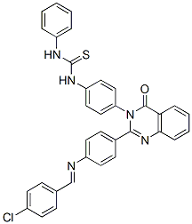 CAS#: 83408-66-6， 1-[4-[2-[4-[(4-Chlorophenyl)Methylideneamino]Phenyl]-4-Oxo-Quinazolin- 3-Yl]Phenyl]-3-Phenyl-Thiourea