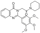 CAS 登录号:83409-00-1, 1-(4-氧代-2-(3,4,5-三甲氧基苯基-3(4H)-喹唑啉基)乙酰基)哌啶