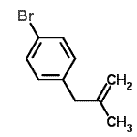 structure of CAS# 83558-89-8, 1-Bromo-4-(2-methyl-2-propen-1-yl)benzene;3-(4-Bromophenyl)-2-methyl-1-propene;3-(4-Bromophenyl)-2-methylprop-1-ene;4-(2-Methylprop-2-en-1-yl)bromobenzene