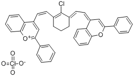 CAS#: 83592-28-3， 4-[(E)-2-[(3E)-2-Chloro-3-[(2E)-2-(2-phenylchromen-4-ylidene)ethylidene]cyclohexen-1-yl]ethenyl]-2-phenylchromenylium perchlorate
