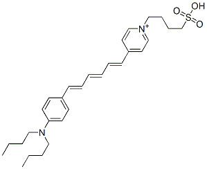 CAS#: 83668-91-1， 4-(6-(4-Dibutylaminophenyl)-1,3,5-hexatrienyl)-1-(4'-sulfobutyl)pyridinium