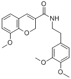 CAS 登录号：83823-31-8， N-(2-(3,4-二甲氧基苯基)乙基)-8-甲氧基-2H-1-苯并吡喃-3-甲酰胺
