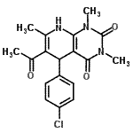 CAS#: 838845-69-5， 6-Acetyl-5-(4-chlorophenyl)-1,3,7-trimethyl-5,8-dihydropyrido[2,3-d]pyrimidine-2,4(1H,3H)-dione