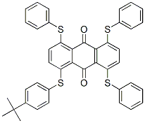 CAS 登录号：83929-63-9， 1-[[4-(1,1-二甲基乙基)苯基]硫代]-4,5,8-三(苯基硫代)蒽醌