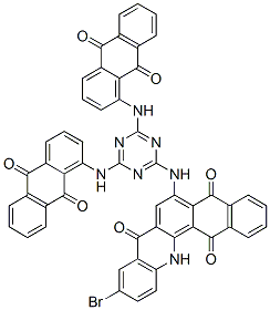 CAS#: 83950-11-2， 6-[[4,6-Bis[(9,10-Dihydro-9,10-Dioxoanthryl)Amino]-1,3,5-Triazin-2-Yl]Amino]-10-Bromonaphth[2,3-c]Acridine-5,8,14(13H)-Trione