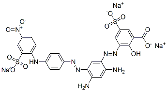 CAS 登录号：83968-52-9， 3-[[2,4-二氨基-5-[[4-[(4-硝基-2-磺酸基苯基)氨基]苯基]偶氮]苯基]偶氮]-5-磺酸基水杨酸三钠