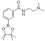 structure of CAS# 840521-76-8, 3-(2-(Dimethylamino)ethylcarbamoyl)phenylboronic acid, pinacol ester;N-(2-DIMETHYLAMINOETHYL)-3-(4,4,5,5-TETRAMETHYL-1,3,2-DIOXABOROLAN-2-YL)BENZAMIDE;N-[2-(Dimethylamino)Ethyl]-3-(Tetramethyl-1,3,2-Dioxaborolan-2-Yl)Benzamide;N-[2-(N',N'-DIMETHYLAMINO)ETHYL]BENZAMIDE-3-BORONIC ACID, PINACOL ESTER