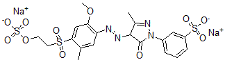 CAS#: 84083-09-0， Disodium 3-[4,5-Dihydro-4-[[2-Methoxy-5-Methyl-4-[[2-(Sulphonatooxy)Ethyl]Sulphonyl]Phenyl]Azo]-3-Methyl-5-Oxo-1H-Pyrazol-1-Yl]Benzenesulphonate