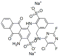 CAS#: 84100-74-3， Disodium 1-Amino-4-[[2-[[(5-Chloro-2,6-Difluoro-4-Pyrimidinyl)Amino]Methyl]-4-Methyl-6-Sulphonatophenyl]Amino]-9,10-Dihydro-9,10-Dioxoanthracene-2-Sulphonate