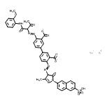 CAS 登录号：84100-79-8， 钾钠4-({1-[(2-甲氧基苯基)氨基]-1,3-二氧代-2-丁炔基}偶氮)-4'-{[3-甲基-5-氧代-1-(6-磺基-2-萘基)-4,5-二氢-1H-吡唑-4-基]偶氮}-3,3'-联苯二羧酸酯(1:1:1)