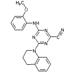 CAS#: 841281-47-8， 4-(3,4-Dihydro-1(2H)-quinolinyl)-6-[(2-methoxyphenyl)amino]-1,3,5-triazine-2-carbonitrile