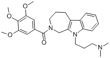 CAS#: 84298-42-0， 2,3,4,5-Tetrahydro-N,N-Dimethyl-2-(3,4,5-Trimethoxybenzoyl)-Azepino(3,4-b)Indole-10(1H)-Propanamine