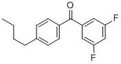 structure of CAS# 844885-13-8, 4-n-Butyl-3',5'-Difluorobenzophenone;4-(1-BUTYL)-3',5'-DIFLUOROBENZOPHENONE;4-N-BUTYL-3',5'-DIFLUOROBENZOPHENONE;4-BUTYL-3',5'-DIFLUOROBENZOPHENONE