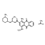 CAS#: 84522-19-0， 1-Amino-4-(methylamino)-N-{1-[(3-methylcyclohexyl)amino]propyl}-9,10-dioxo-9,10-dihydro-2-anthracenecarboxamide acetate (1:1)