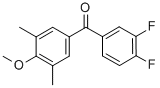 structure of CAS# 845781-08-0, 3,4-Difluoro-3',5'-Dimethyl-4'-Methoxybenzophenone;3,4-DIFLUORO-3',5'-DIMETHYL-4'-METHOXYBENZOPHENONE