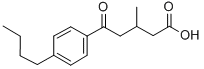 structure of CAS# 845781-46-6, 5-(4-n-Butylphenyl)-3-Methyl-5-Oxovaleric Acid;5-(4-N-BUTYLPHENYL)-3-METHYL-5-OXOVALERIC ACID