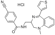 CAS#: 84671-47-6， 4-Cyano-N-((2,3-Dihydro-1-Methyl-5-(3-Thienyl)-1H-1,4-Benzodiazepin-2-Yl)Methyl)-Benzamide Monohydrochloride